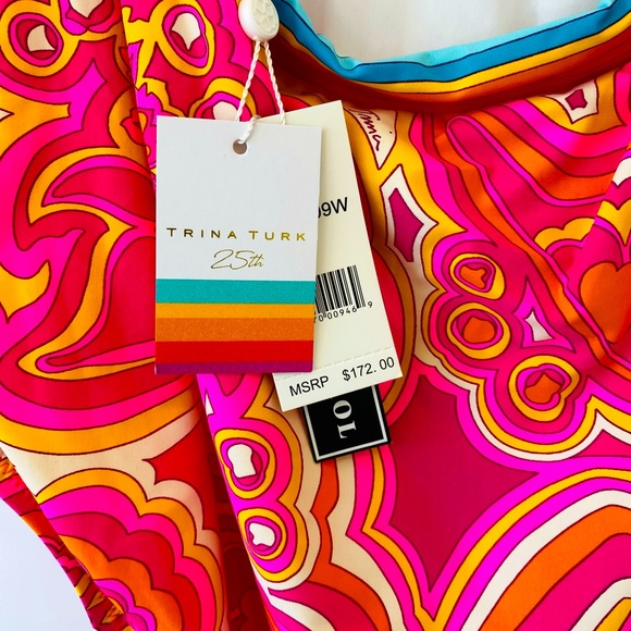 NWT TRINA TURK PLUS V PLUNGE ONE PIECE SWIM - 16W - Picture 4 of 7